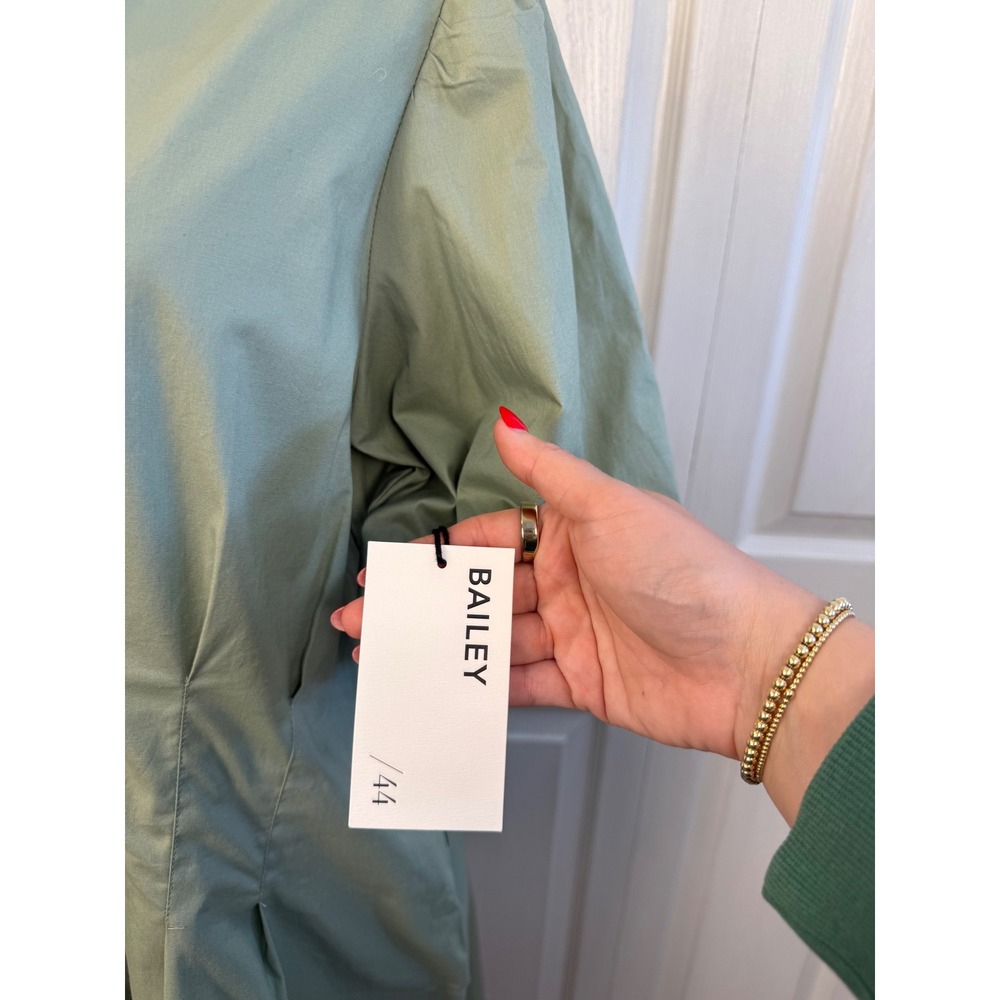 NEW Bailey 44 Sage Green Puff Sleeve Button Front A-Line Dress NWT Size L - Picture 4 of 9